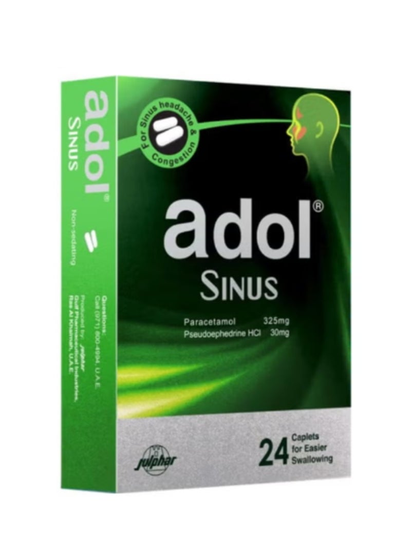 Adol Sinus Caplets for Sinus Pain & Congestion Relief